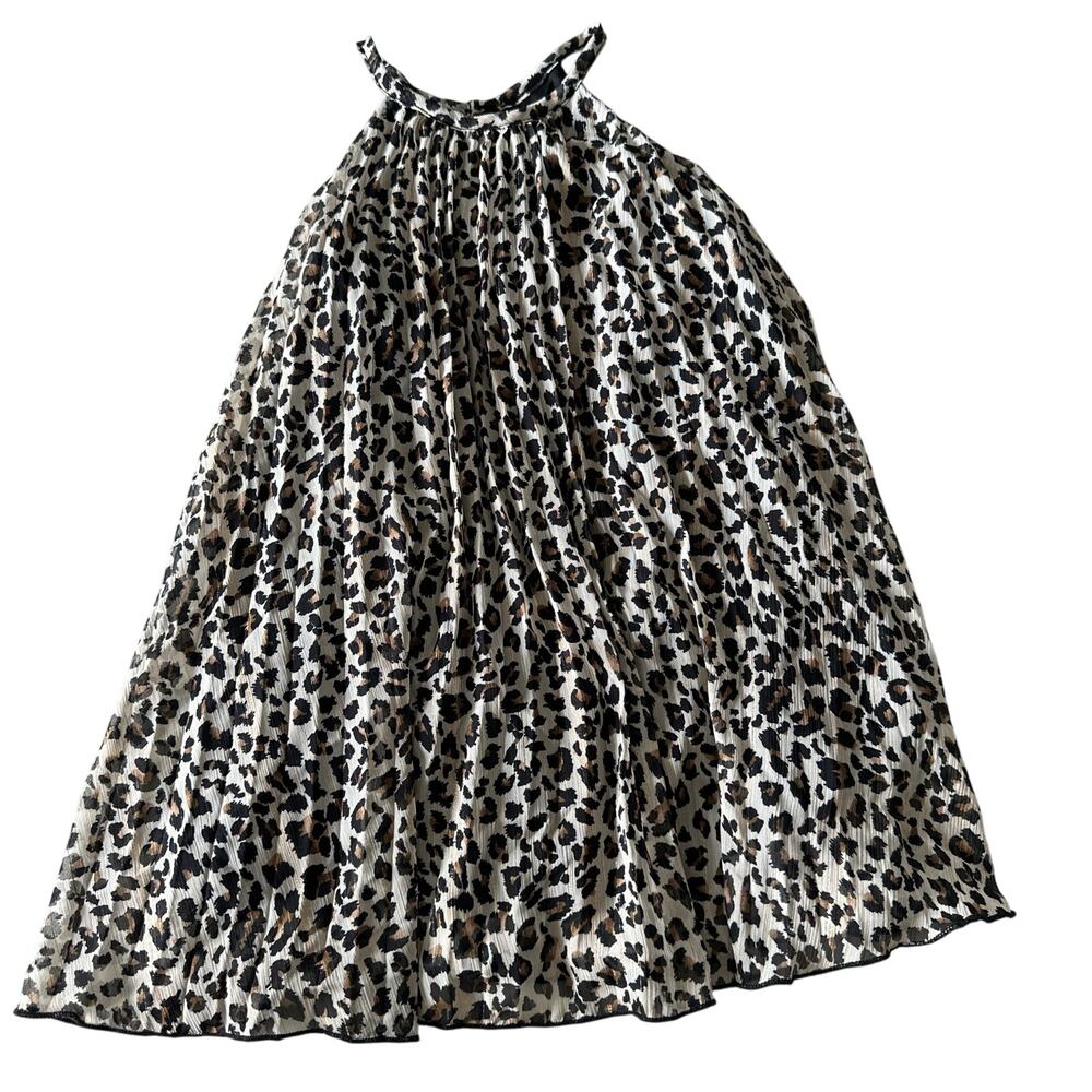 Rare Editions Cheetah Print Pleated Dress - Size 2